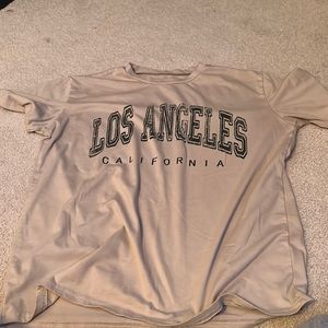 Tan LOS ANGELES CALIFORNIA t shirt.